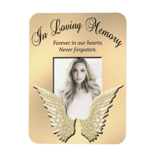 Gold Loving Memory Memorial Magneet (Verticaal)