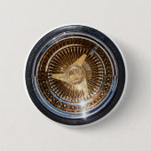 Gold Lowrider Wire Wheels Button (Voorkant)