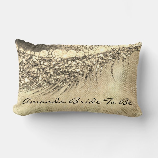 Gold Lux Makeup Lash Champagne Spark Bride Kussen (Voorkant)