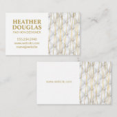 Gold Lux Metallic Lines | Witte binnenbekleding Visitekaartje (Voorkant / Achterkant)
