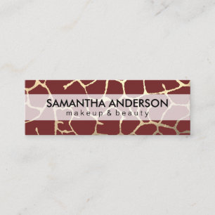 Gold Lux Pattern Dark Red Mini Visitekaartje