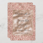 Gold Luxe Blush Roze Glitter Leopard-printer Kaart (Voorkant / Achterkant)