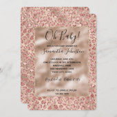 Gold Luxe Blush Roze Glitter Leopard-printer Kaart (Voorkant / Achterkant)