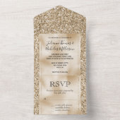 Gold Luxe Glitter All In One Uitnodiging (Binnen)