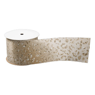 Gold Luxe Glitter-leopard afdrukken     Lint