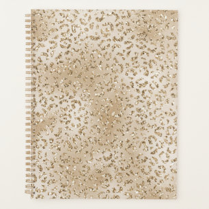 Gold Luxe Glitter-leopard afdrukken Planner