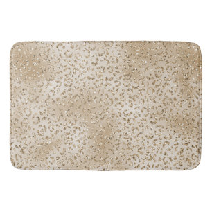 Gold Luxe Glitter-leopard-printer Badmat