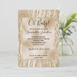 Gold Luxe Glitter Zebra-afdrukken Kaart