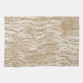 Gold Luxe Glitter Zebra-afdrukken         Theedoek (Horizontaal)