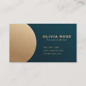 Gold Luxe Moderne Carte de visite professionnel (Dos)