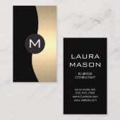 Gold Luxe-monogram Visitekaartje (Voorkant / Achterkant)