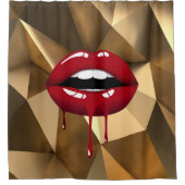 Gold Luxe schoonheids Glamor Red Drip Drips Douchegordijn (Voorkant)