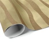 Gold Luxurous Zebra Oerwoud Safari Glam Cadeaupapier (Rol Hoek)