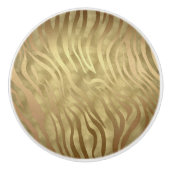 Gold Luxurous Zebra Oerwoud Safari Glam Keramische Knop (Voorkant)