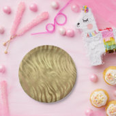 Gold Luxurous Zebra Oerwoud Safari Glam Papieren Bordje (Feest)
