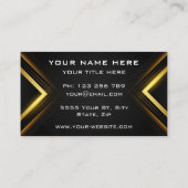 Gold Luxury Black Carte de visite professionnel (Dos)
