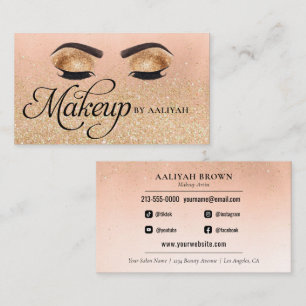Gold Luxury Glam Eyes Beauté Salon Carte de visite