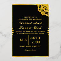 Gold Luxury Invitation Card Gold Foil Vector