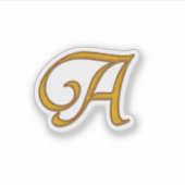 Gold Luxury Monogram A Sticker (Voorkant)
