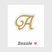 Gold Luxury Monogram A Sticker (Vel)