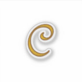Gold Luxury Monogram C Sticker (Voorkant)