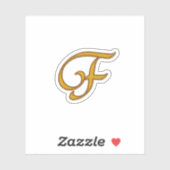 Gold Luxury Monogram F Sticker (Vel)