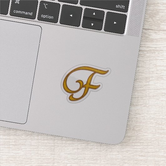 Gold Luxury Monogram F Sticker (Detail)
