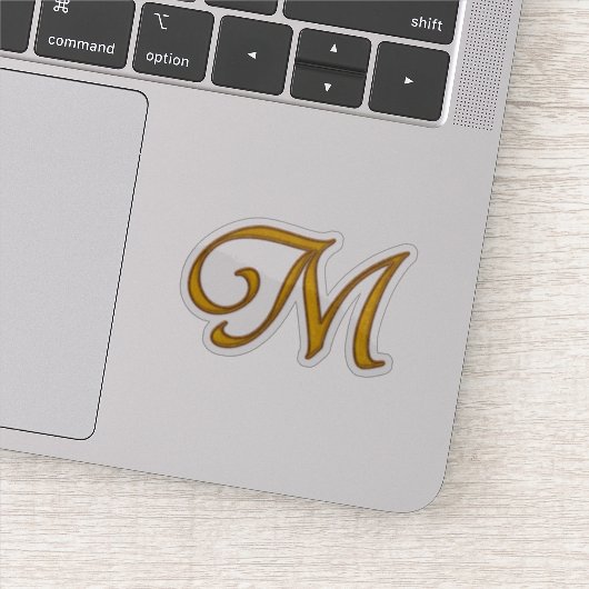 Gold Luxury Monogram M Sticker (Detail)