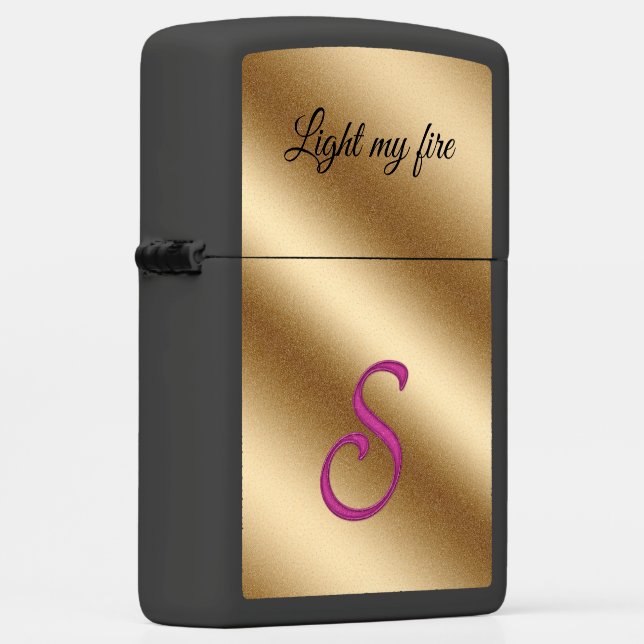 Gold Luxury Monogram S Zippo Lighter (Rechts)