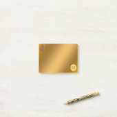 Gold Luxury Monogram W Post-it® Notes (Op bureau)