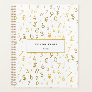 Gold Luxury Numéros & Devise Symboles Motif
