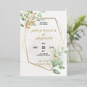 Gold Luxury Wedding Uitnodiging (Staand Voorkant)