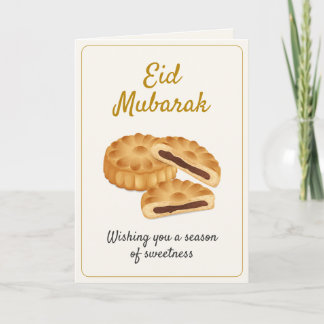 Gold Maamoul Pastry & Dates Sweet Eid Mubarak Kaart