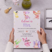 Gold Magical Fairy Invitation Anniversaire