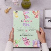 Gold Magical Fairy Invitation Anniversaire