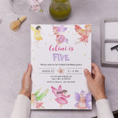 Gold Magical Fairy Invitation Anniversaire