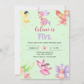 Gold Magical Fairy Invitation Anniversaire (Devant)