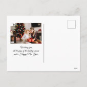 Gold Magical Snowy Forest Unicorn Natuur Feestdagenkaart (Achterkant)