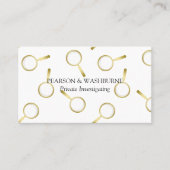 Gold Magnifying Glass Pattern Private Investigatio Visitekaartje (Voorkant)