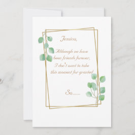 Gold Maid of Bridesmaid proposal Kaart