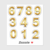 Gold Mailbox Adresnummers Sticker (Vel)