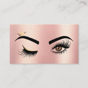 Gold Make-up Wink Eye Beauty Salon Lash Extension Visitekaartje