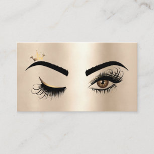 Gold Make-up Wink Eye Beauty Salon Lash Extension Visitekaartje