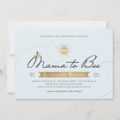 Gold Mama to bee Baby shower Blue Kaart (Voorkant)