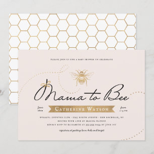 Gold Mama to bee Baby shower Kaart