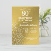 Gold Mandala 80e anniversaire Invitation (Debout devant)