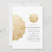 Gold Mandala Annaprashan First Rice Ceremony Kaart (Voorkant)