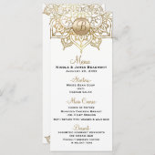 Gold Mandala Blanc Moderne Elégant Menu Mariage (Devant / Derrière)