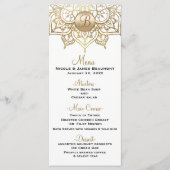 Gold Mandala Blanc Moderne Elégant Menu Mariage (Devant)