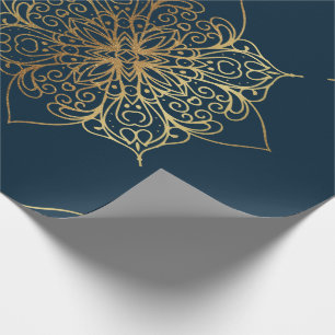 Gold Mandala Damask Pattern Cadeaupapier